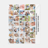 カスタムモダンかわいい家族の贈り物35写真コラージュ フリースブランケット (正面)