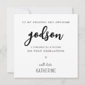 カスタムモダンと可愛いゴッドソン卒業 カード (正面)