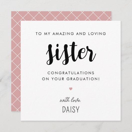 カスタムモダンと可愛い姉妹卒業 カード (正面/裏面)