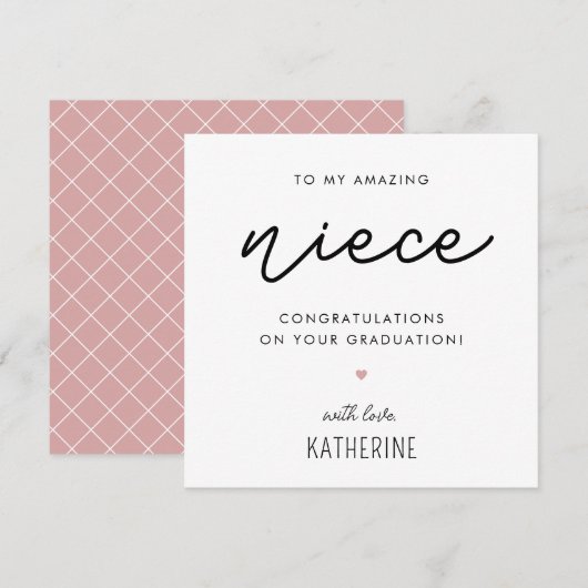 カスタムモダンと可愛い姪の卒業 カード (正面/裏面)