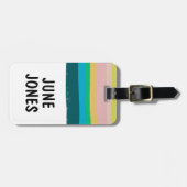 カスタムモダンはっきりしたカラフルシンプルストライプ ラゲッジタグ (正面横)