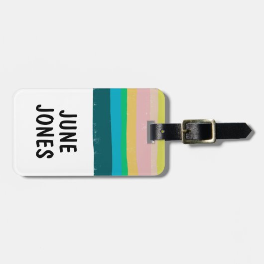 カスタムモダンはっきりしたカラフルシンプルストライプ ラゲッジタグ (正面横)