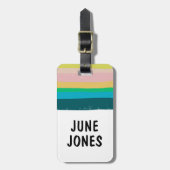 カスタムモダンはっきりしたカラフルシンプルストライプ ラゲッジタグ (正面縦)