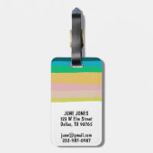 カスタムモダンはっきりしたカラフルシンプルストライプ ラゲッジタグ (裏面縦)