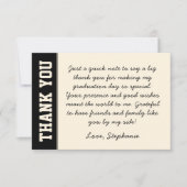 カスタムモダンはっきりしたシンプル卒業 サンキューカード (正面)