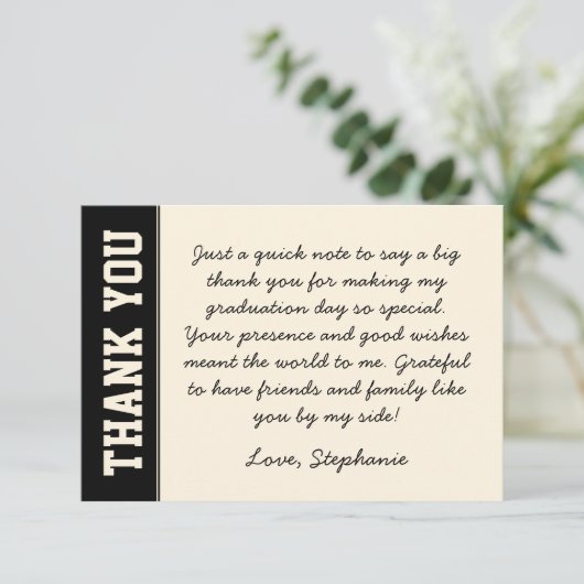 カスタムモダンはっきりしたシンプル卒業 サンキューカード (スタンド正面)