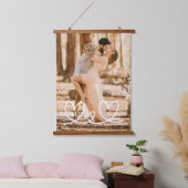 カスタムモダンイニシャルカップル愛フォトキープサケ 吊り下げ型タペストリー (寝室)