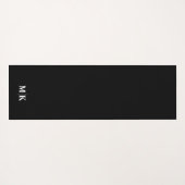 カスタムモダンイニシャル無地の黒 ヨガマット (裏面(横))