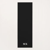 カスタムモダンイニシャル無地の黒 ヨガマット (裏面)