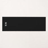 カスタムモダンイニシャル無地の黒 ヨガマット (正面(横))