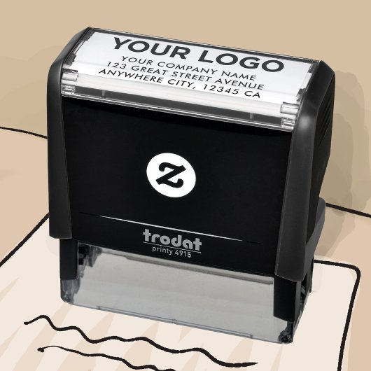 カスタムモダンインラ企業のインロゴ差出人住所 セルフインキングスタンプ