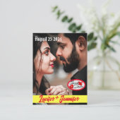 カスタムモダンウェディングエレガント招待状はがき ポストカード (スタンド正面)