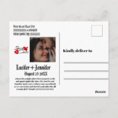 カスタムモダンウェディングエレガント招待状はがき ポストカード (裏面)