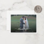 カスタムモダンウェディングフォトサンキューカード ノートカード (正面/裏面インサイチュ)