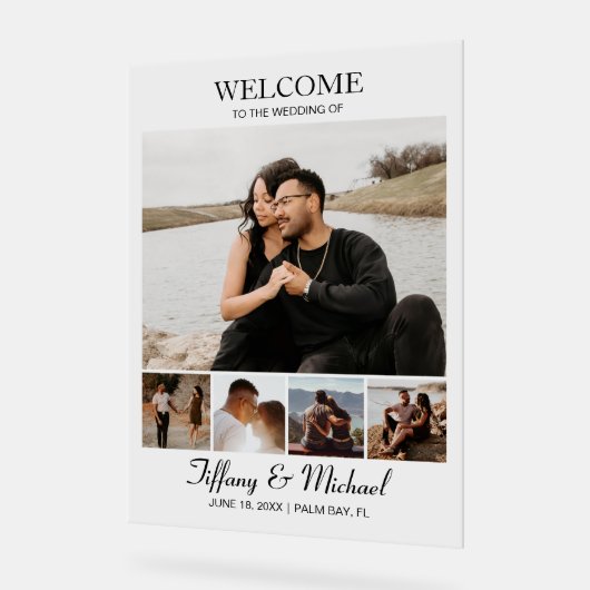 カスタムモダンウェディング写真 アクリルサイン (傾斜)