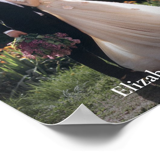 カスタムモダンウェディング写真 ポスター (角)