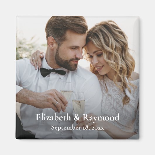 カスタムモダンウェディング写真 マグネット (正面)