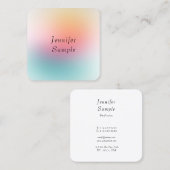 カスタムモダンエレガントカラフルデザインテンプレート スクエア名刺 (正面/裏面)