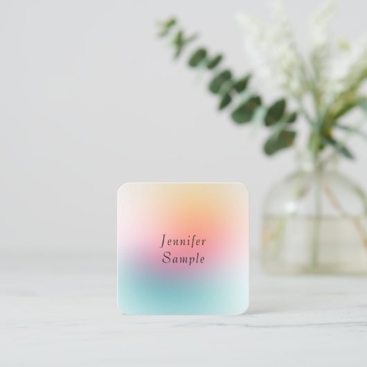 カスタムモダンエレガントカラフルデザインテンプレート スクエア名刺 (スタンド正面)