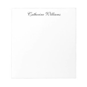 カスタムモダンエレガントシンプル黒のスクリプト名 ノートパッド