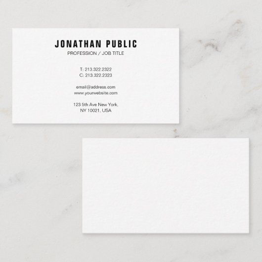 カスタムモダンエレガントテンプレート 名刺 (正面/裏面)