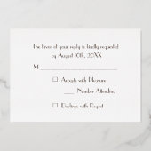 カスタムモダンエレガントパーティーイベントRSVPバラ金ゴールド 箔招待状 (裏面)