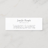 カスタムモダンエレガントプロフェッショナルシンプルテンプレート スキニー名刺 (裏面)