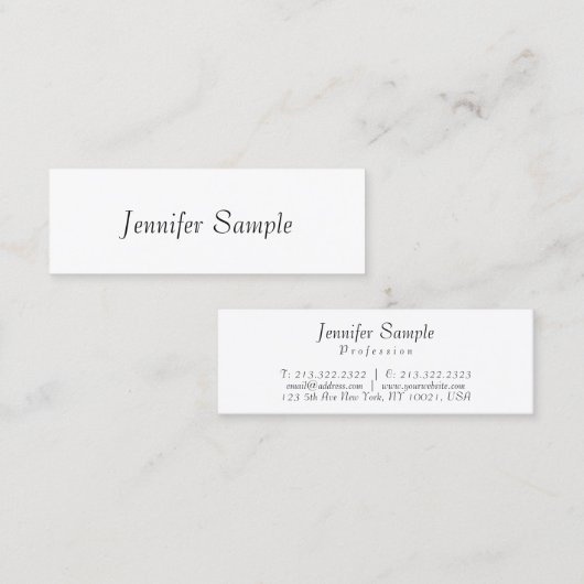 カスタムモダンエレガントプロフェッショナルシンプルテンプレート スキニー名刺 (正面/裏面)