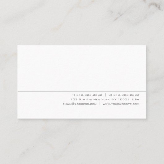 カスタムモダンエレガントプロフェッショナルミニマル 名刺 (裏面)