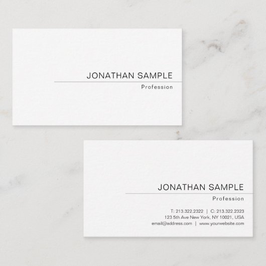 カスタムモダンエレガントミニマルテンプレート 名刺 (正面/裏面)