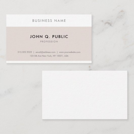 カスタムモダンエレガントミニマルプロフェッショナルシック 名刺 (正面/裏面)