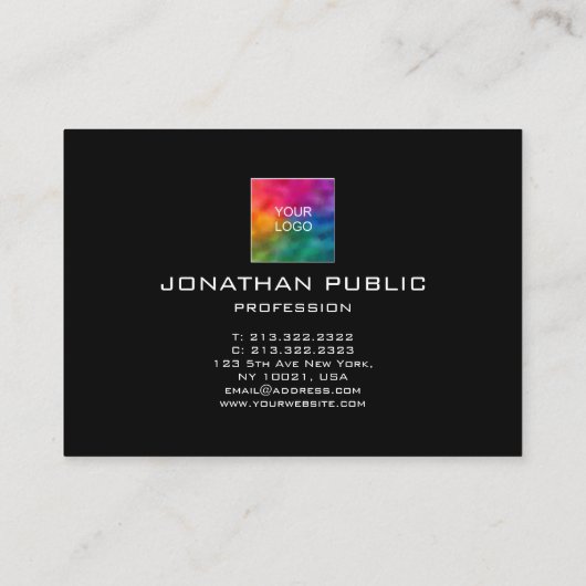 カスタムモダンエレガント会社のロゴをここに追加 名刺 (裏面)