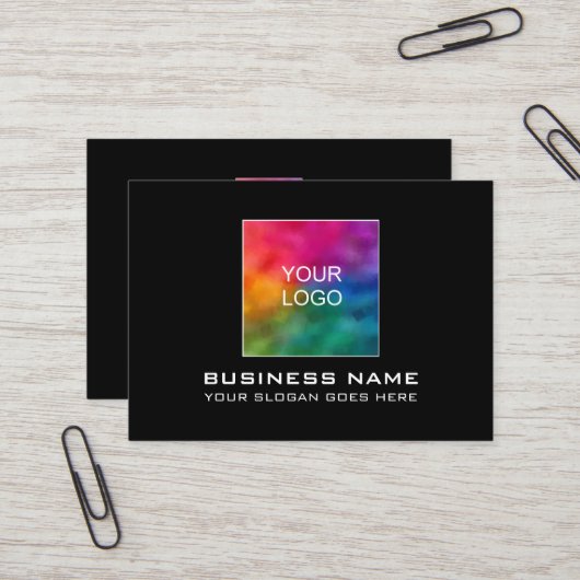 カスタムモダンエレガント会社のロゴをここに追加 名刺 (正面/裏面インサイチュ)