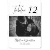 カスタムモダンエレガント写真結婚の表番号 テーブルナンバー (正面)