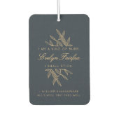 カスタムモダンエレガント植物性ウィティ引用文ネイビー カーエアーフレッシュナー (正面)