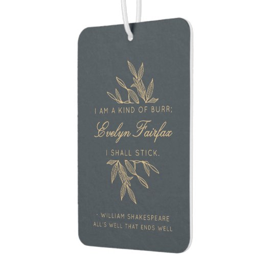 カスタムモダンエレガント植物性ウィティ引用文ネイビー カーエアーフレッシュナー (左)