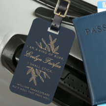 カスタムモダンエレガント植物性ウィティ引用文ネイビー