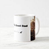 カスタムモダンエレガント2枚の写真ワールドの最高のパパ コーヒーマグカップ (正面右)