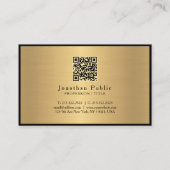 カスタムモダンエレガントScriptの黒金ゴールド海サイズ 名刺 (裏面)
