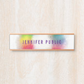 カスタムモダンカラフルテンプレートエレガントレインボー サインプレート (正面)