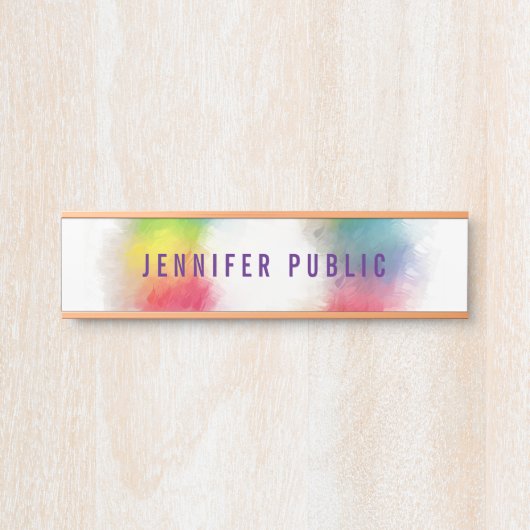 カスタムモダンカラフルテンプレートエレガントレインボー サインプレート (正面)