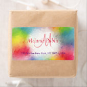 カスタムモダンカラフルレインボーモノグラムテンプレート ラベル (インサイチュ)
