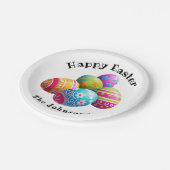 カスタムモダンカラフル卵狩りハッピーイースター ペーパープレート (アングル)