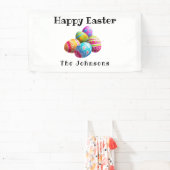 カスタムモダンカラフル卵狩りハッピーイースター 横断幕 (インサイチュ)