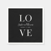 カスタムモダンカラーエレガントラヴ結婚紙 スタンダードカクテルナプキン (正面)