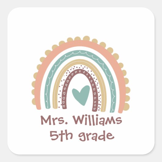 カスタムモダンキュイレインボー先生 スクエアシール (正面)