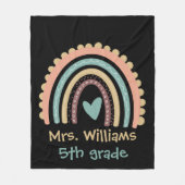 カスタムモダンキュイレインボー先生 フリースブランケット (正面)