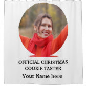 カスタムモダンクリスマス写真テンプレート シャワーカーテン (正面)