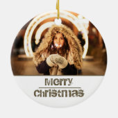 カスタムモダンクリスマス写真 セラミックオーナメント (裏面)