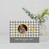 カスタムモダング素朴レーバッファローランバージャック金ゴールド 箔シーズンポストカード (立ち正面)